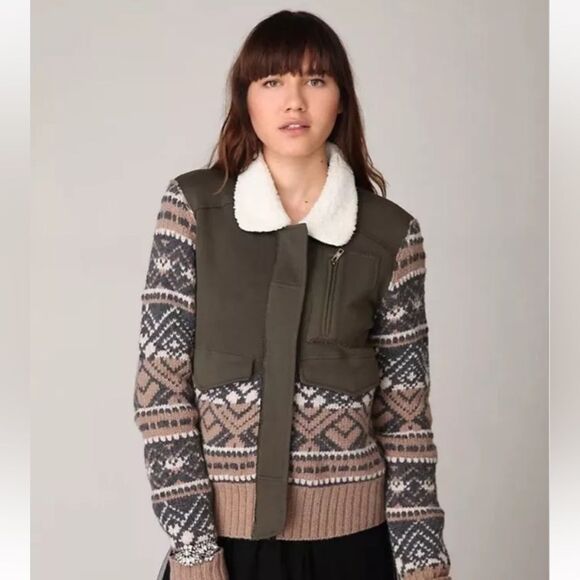 We The Free Lambswool & Cotton Fair Isle Zip Up Sweater Jacket size small - Picture 14 of 14